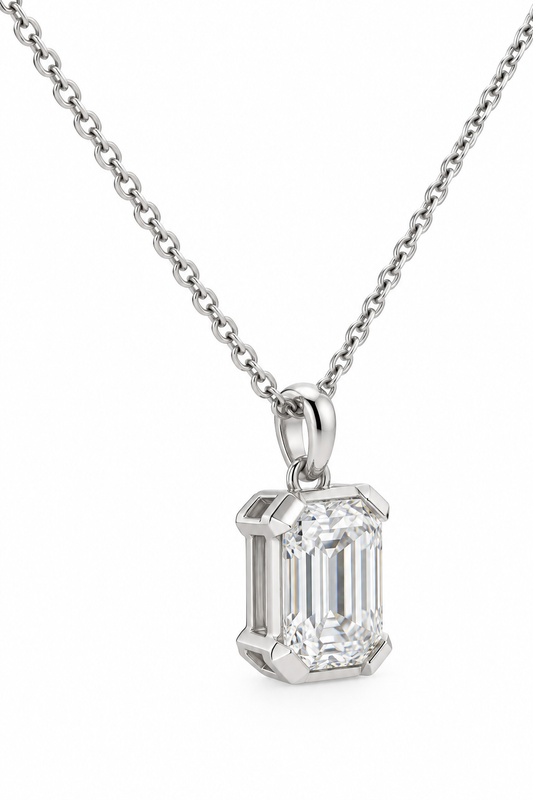Emerald-Cut Lab-Grown Diamond Necklace