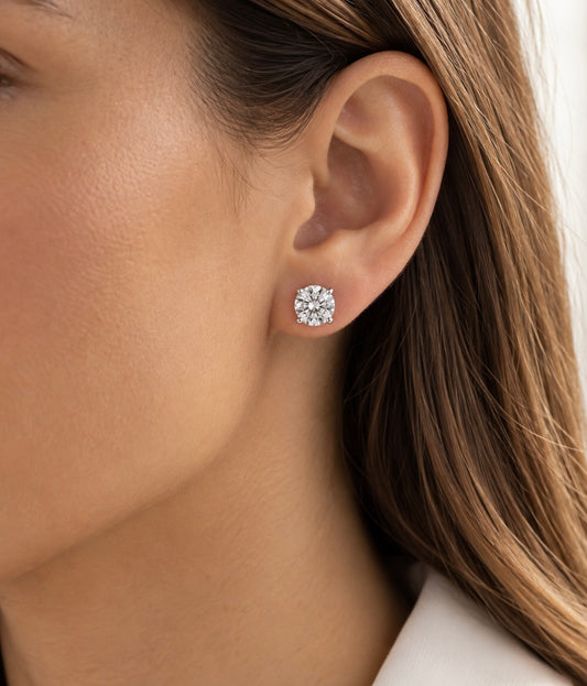 Round Brilliant Lab-Grown Diamond Stud Earrings