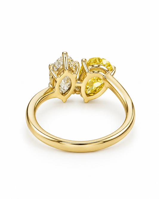 Marquise & Yellow Pear Lab-Grown Diamond Ring
