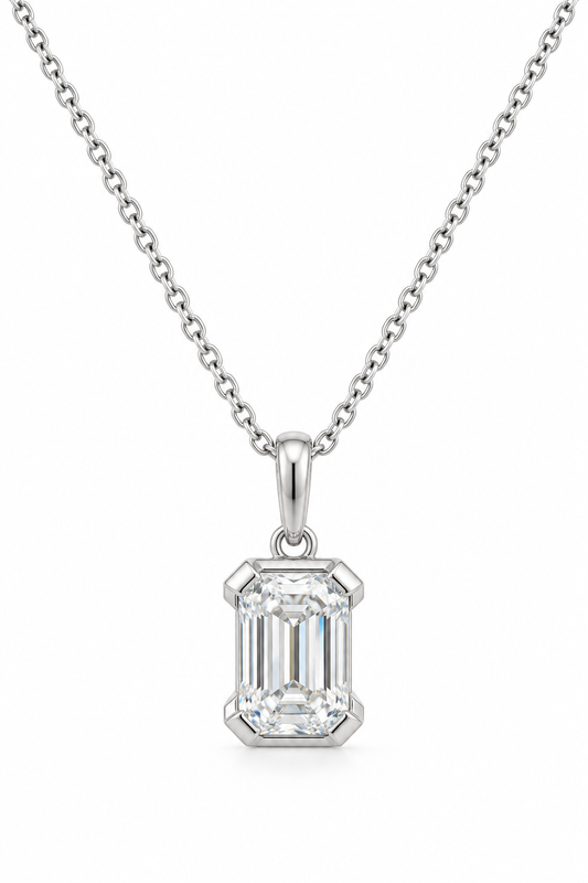 Emerald-Cut Lab-Grown Diamond Necklace