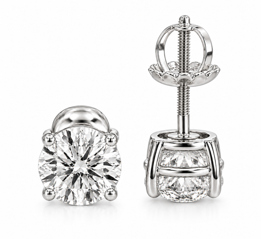 Round Brilliant Lab-Grown Diamond Stud Earrings