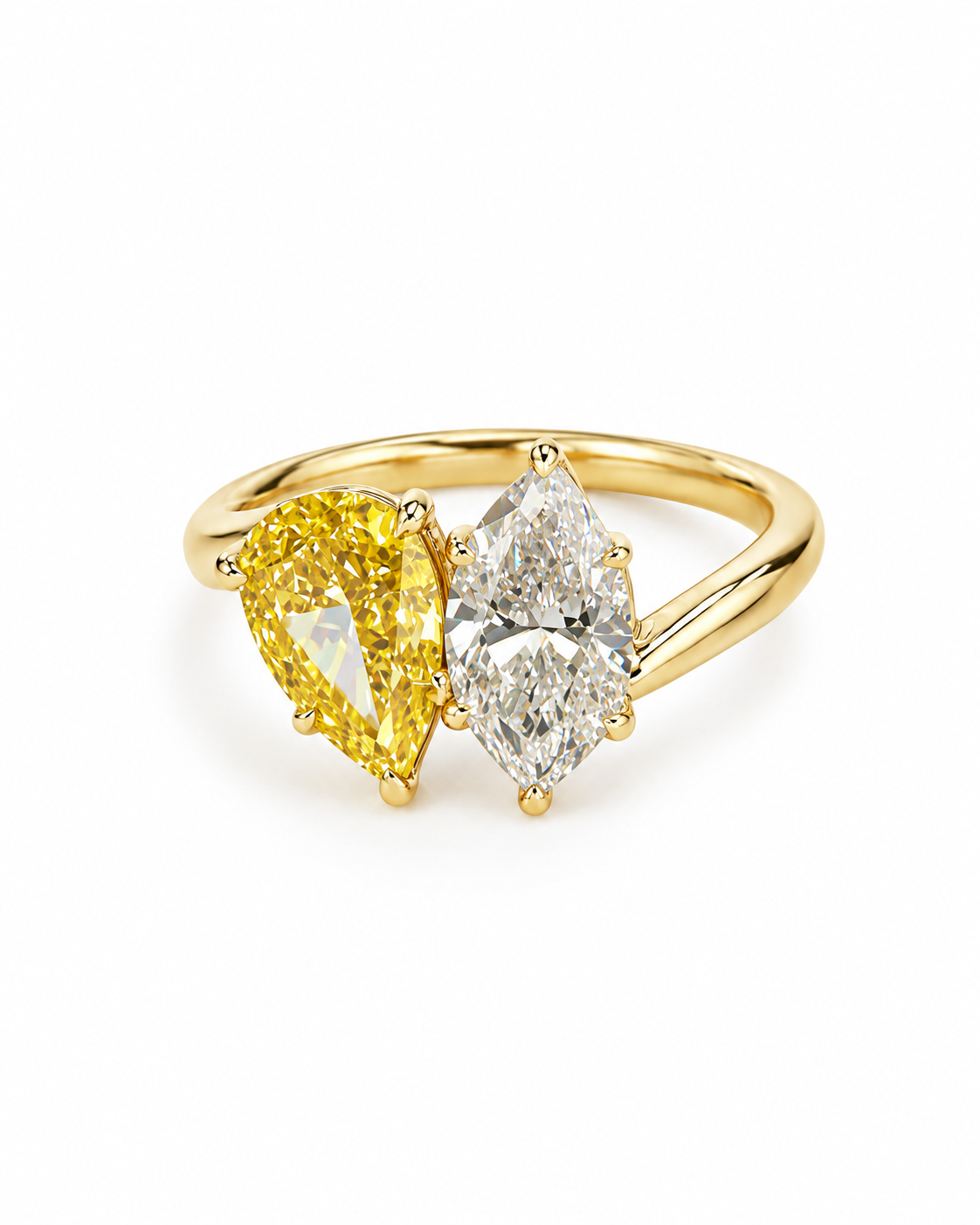 Marquise & Yellow Pear Lab-Grown Diamond Ring