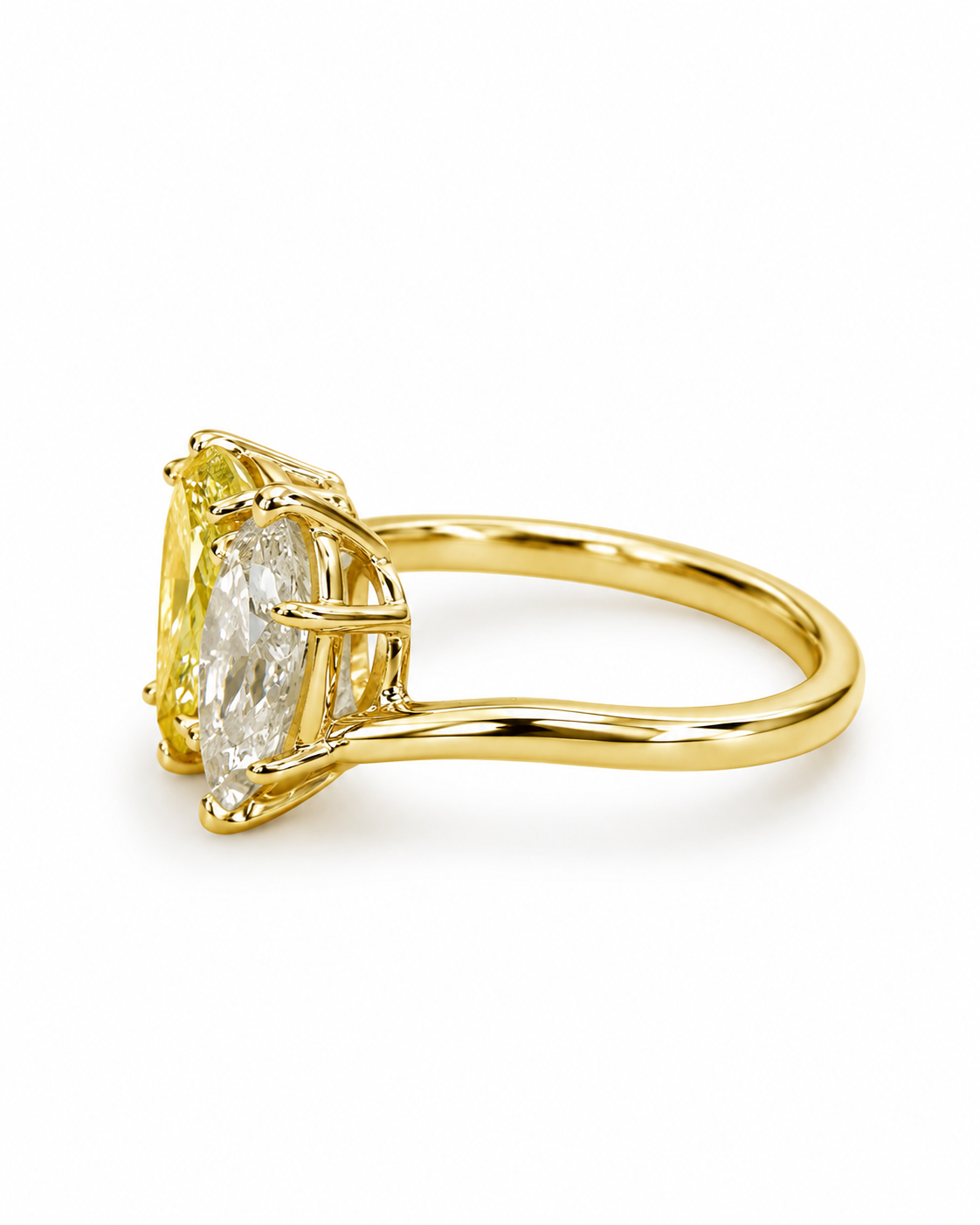Marquise & Yellow Pear Lab-Grown Diamond Ring
