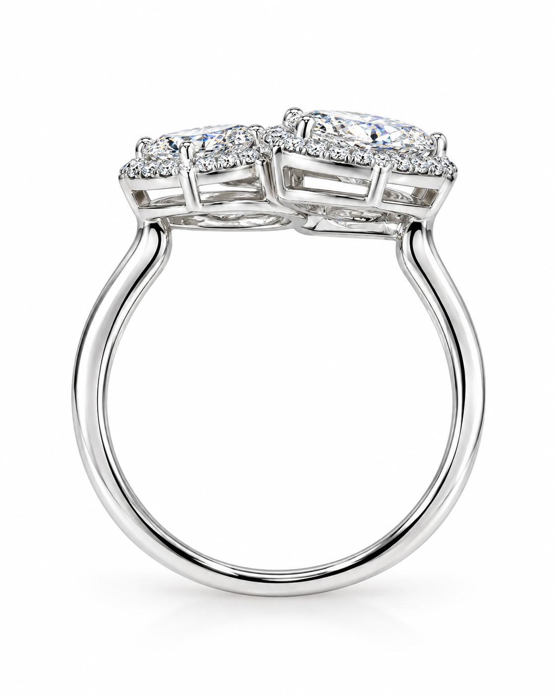 Pear and Round-cut Lab Grown Diamond Ring